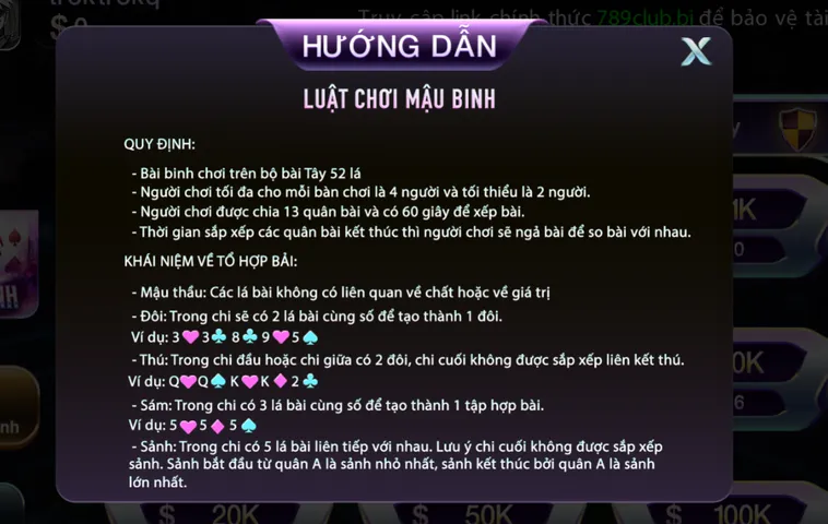 Mậu Binh Tại 789Club Sảnh Bài Trí Tuệ Đỉnh Cao Với Tỷ Lệ Thắng Cực Khủng