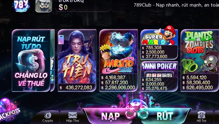 Kho Game Nổ Hũ 789Club Sân Chơi Quay Hũ Đẳng Cấp Nhận Thưởng Tiền Tỷ Mỗi Ngày