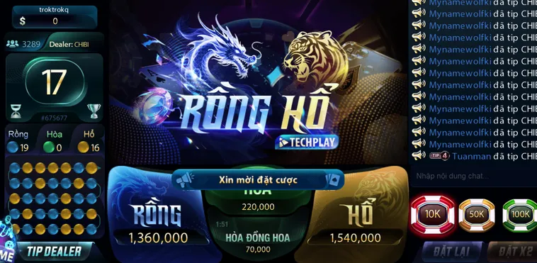Chinh Phục Sảnh Rồng Hổ Casino Tại 789Club Với Tỷ Lệ Thưởng Cực Cao Mỗi Ngày