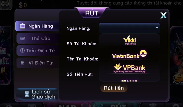 Rút Tiền 789Club Về Tàu Khoản Ngân Hàng Nhanh Chóng Nhất