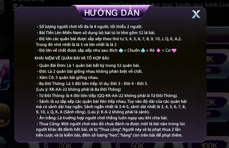 Chinh Phục Đỉnh Cao Tiến Lên Miền Nam Tại 789Club Với Phần Thưởng Cực Lớn